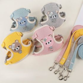 Dog Harness for Small Dogs Adjustable Dog Puppy Kitten Cat Harness and Leash Set Dog Leash Dog Cat Collar Dog Cat Accessories (Color: Pink, size: M)